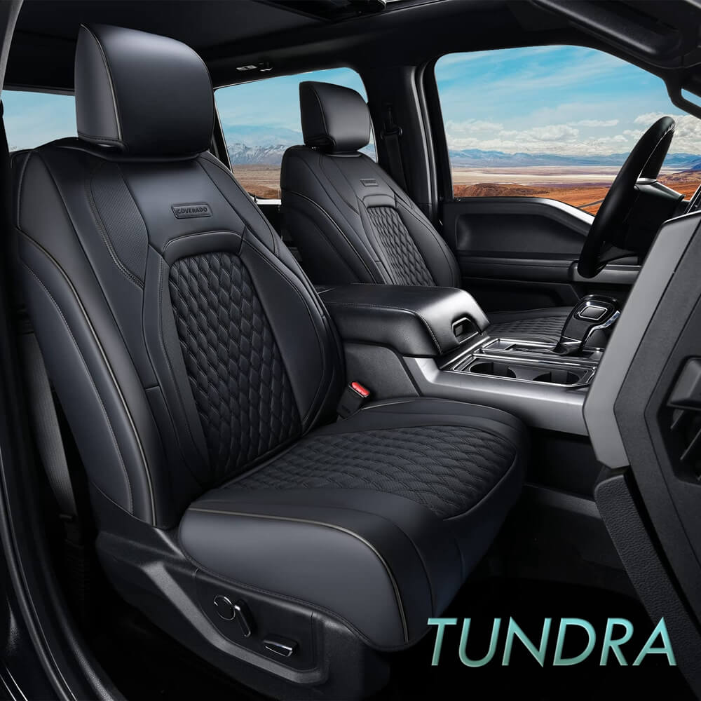 Fit 2007-2013 Toyota Tundra CrewMax Custom Fit Coverado Car Seat Covers Full Coverage Water Resistant Auto Seat Protectors