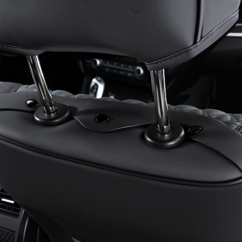 Coverado Front Car Seat Covers Set 2 Seats Driver and Passenger Comfortable Leatherette Water Resistant Universal Fit Auto Seat Protectors