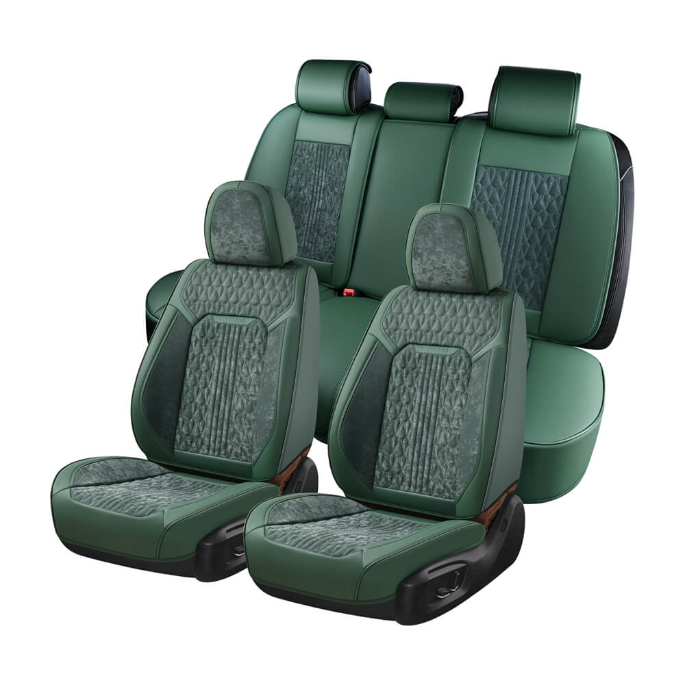 Coverado Velvet Full Set Car Seat Covers 5 Seats Front Back Auto Seat Protectors Universal Fit