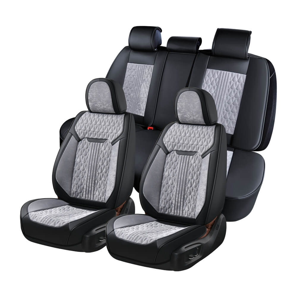 Coverado Velvet Full Set Car Seat Covers 5 Seats Front Back Auto Seat Protectors Universal Fit