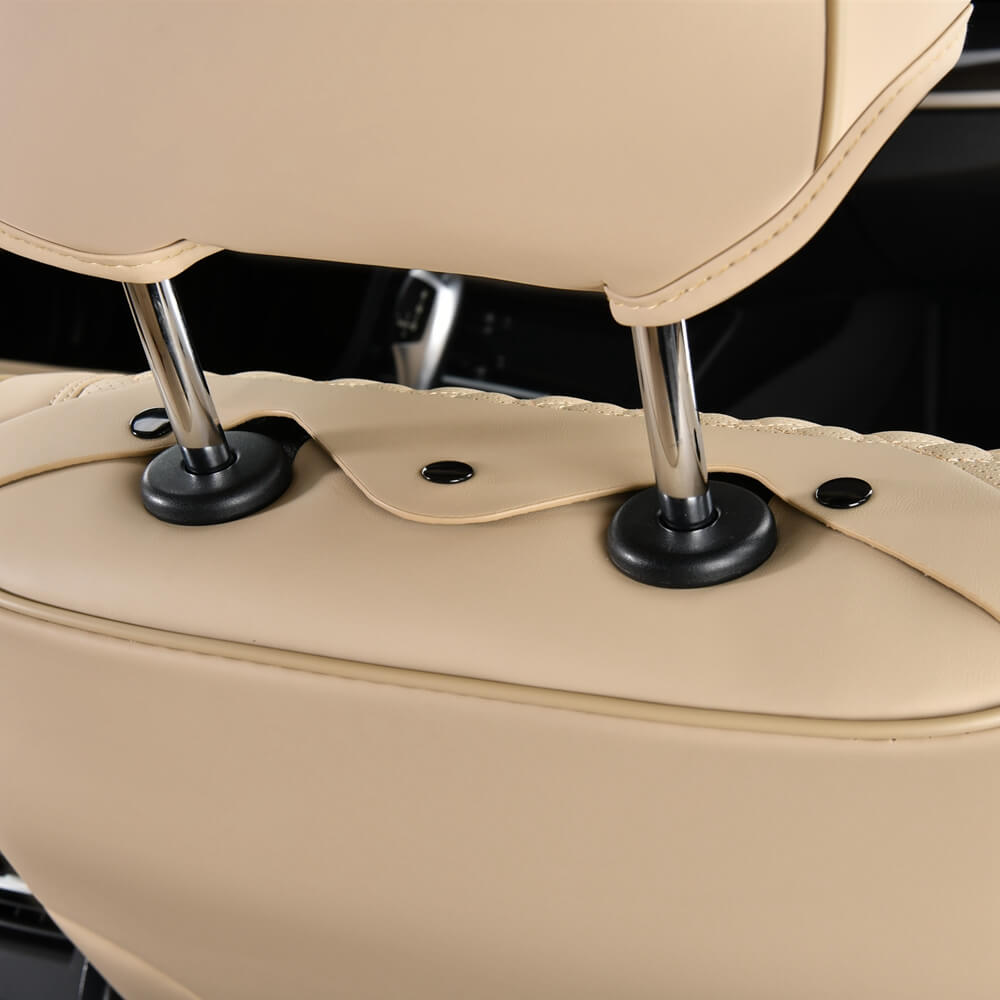 Coverado Front Car Seat Covers Set 2 Seats Driver and Passenger Comfortable Leatherette Water Resistant Universal Fit Auto Seat Protectors