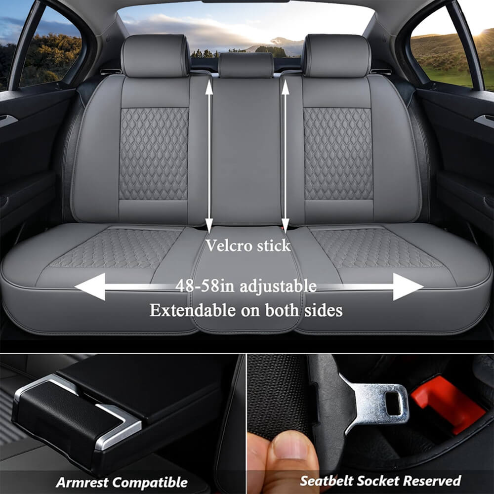 Coverado Front and Rear Car Seat Covers Universal Fit Premium Leather Water Resistant Driver Passenger Auto Seat Protectors Interior Covers