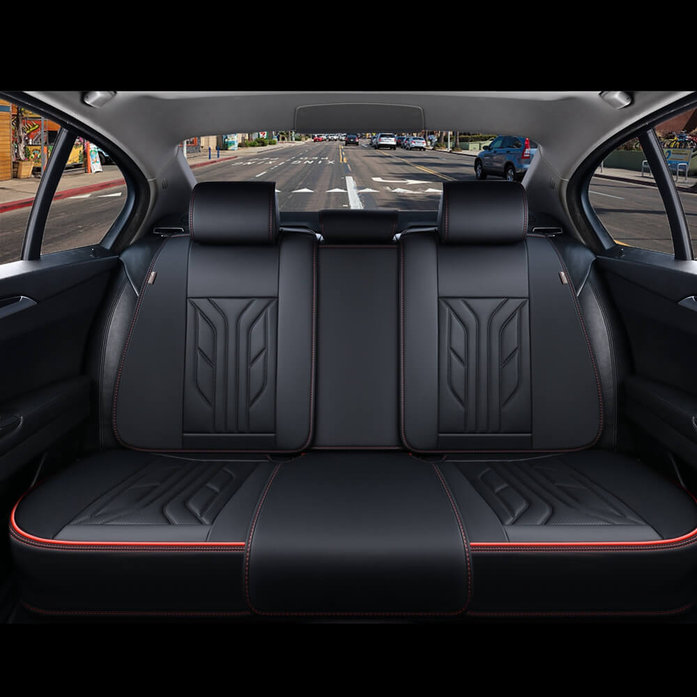 Coverado Quality Leatherette Front and Back Car Seat Covers Universal Fit Seat Protectors