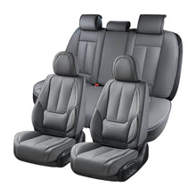 Load image into Gallery viewer, Coverado Front and Back Car Seat Covers Set Premium Faux Leather Water Resistant Lumbar Support Driver Passenger Rear Auto Seat Protectors Universal Fit