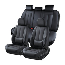 Load image into Gallery viewer, Coverado Front and Back Car Seat Covers Set Premium Faux Leather Water Resistant Lumbar Support Driver Passenger Rear Auto Seat Protectors Universal Fit
