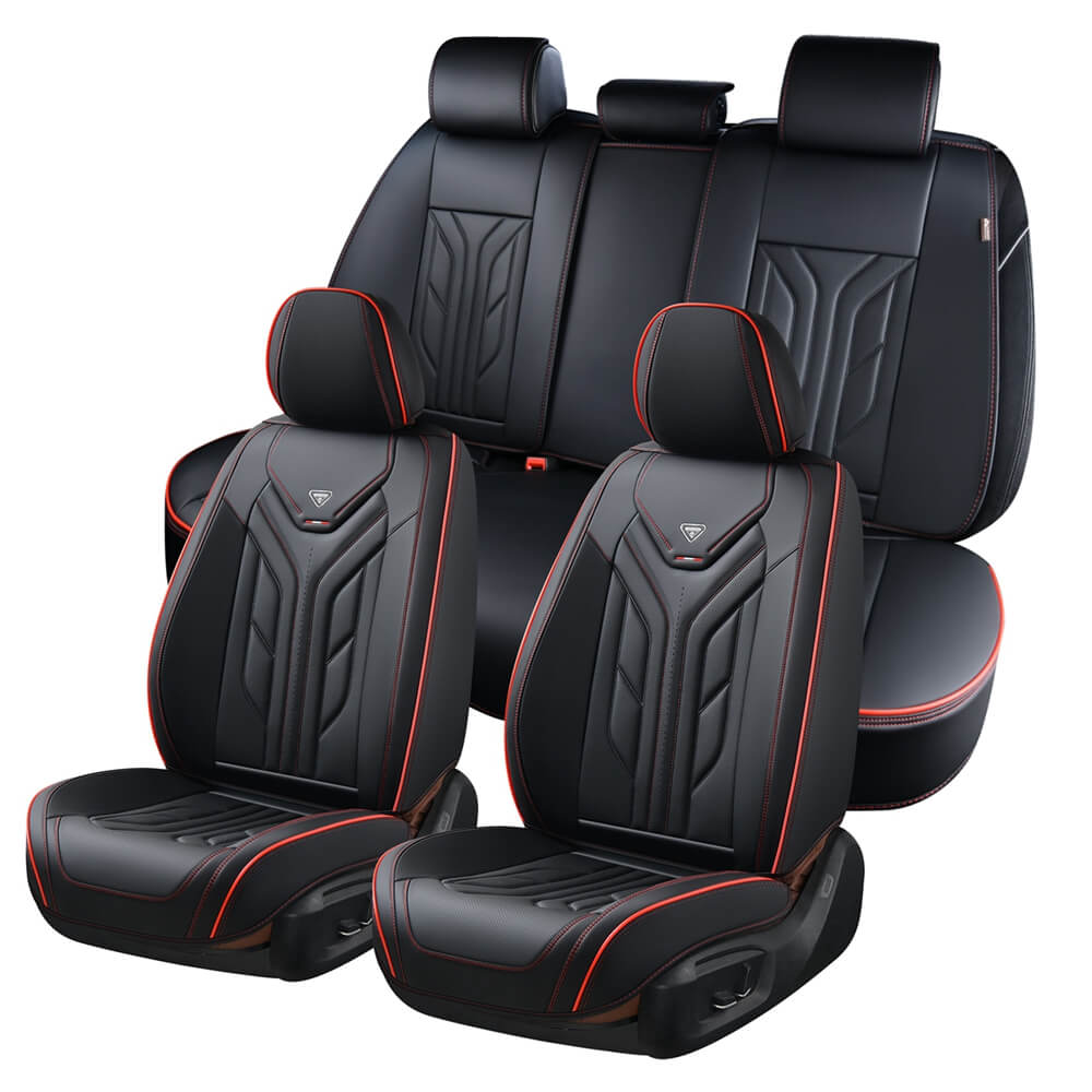 Coverado Quality Leatherette Front and Back Car Seat Covers Universal Fit Seat Protectors