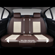 Load image into Gallery viewer, Coverado Front and Back Seat Covers Premium Leather Classic Contrast Color Water Resistant Auto Seat Protectors Universal Fit
