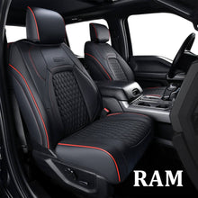 Load image into Gallery viewer, Coverado 2009-2023 Ram 1500, 2010-2024 Ram 2500 3500 Crew Cab Custom Fit Seat Covers Leather Full Coverage Auto Seat Protector with Concave Front, Split Curved Back/ Flat Back Seats