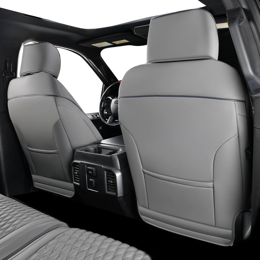 Coverado 2009-2023 Ram 1500, 2010-2024 Ram 2500 3500 Crew Cab Custom Fit Seat Covers Leather Full Coverage Auto Seat Protector with Concave Front, Split Curved Back/ Flat Back Seats