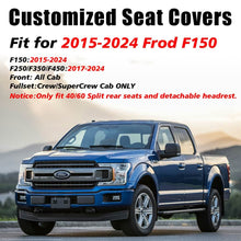 Load image into Gallery viewer, Fit 2015-2024 F150, 2017-2024 F250 F350 Crew Cab Coverado Custom Seat Covers Front and Back Waterproof 5 Seats Faux Leather Full Coverage Seat Protectors