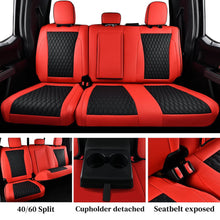 Load image into Gallery viewer, Fit 2015-2024 F150, 2017-2024 F250 F350 Crew Cab Coverado Custom Seat Covers Front and Back Waterproof 5 Seats Faux Leather Full Coverage Seat Protectors