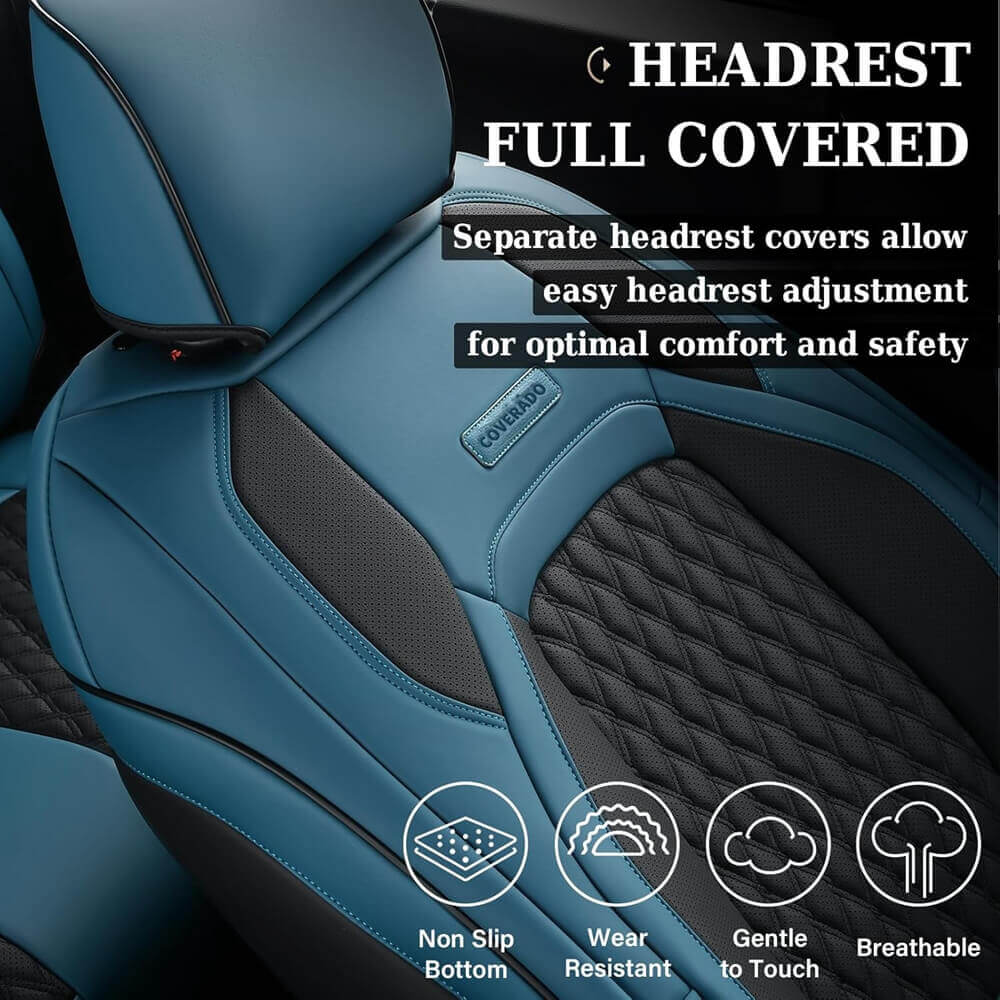 Fit 2014-2021 Toyota Tundra CrewMax Custom Fit Coverado Car Seat Covers Full Coverage Water Resistant Auto Seat Protectors