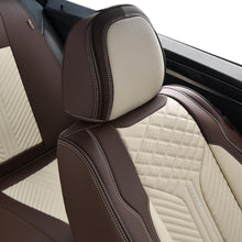 Load image into Gallery viewer, Coverado Front and Back Seat Covers Premium Leather Classic Contrast Color Water Resistant Auto Seat Protectors Universal Fit