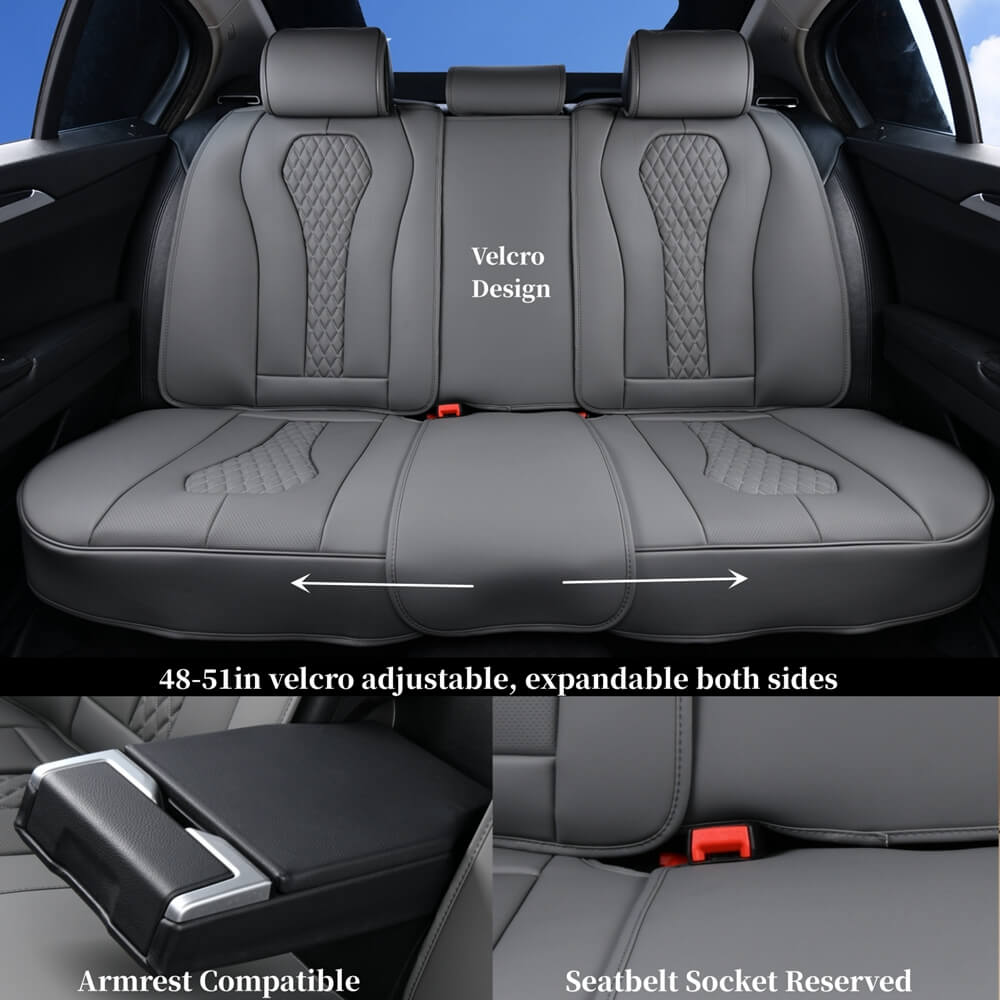 Coverado Front and Back Seat Covers for Cars Premium Leatherette Auto Seat Protectors Water Resistant Universal Fit