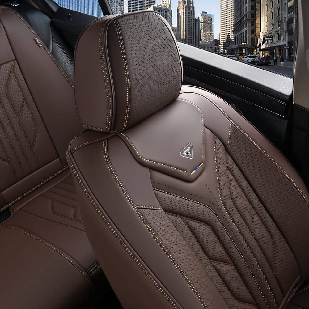 Coverado Quality Leatherette Front and Back Car Seat Covers Universal Fit Seat Protectors