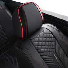 Load image into Gallery viewer, Coverado Front and Back Seat Covers Premium Leather Classic Contrast Color Water Resistant Auto Seat Protectors Universal Fit