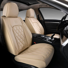 Load image into Gallery viewer, Coverado Beige Car Seat Covers for Driver and Passenger Leatherette Seat Protectors in Tan Color Comfortable Durable Auto Car Interior Covers Universal Fit