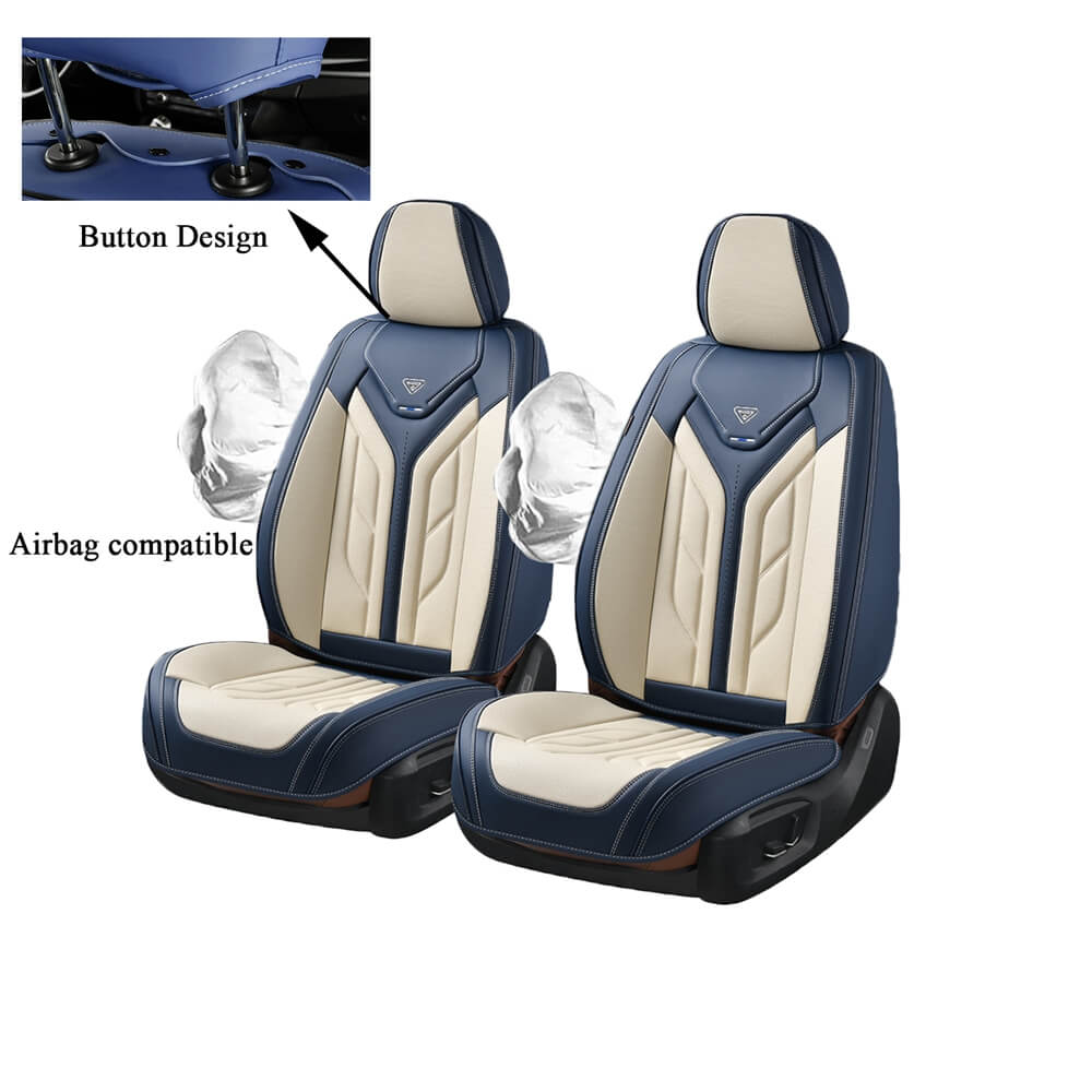 Coverado Quality Leatherette Front and Back Car Seat Covers Universal Fit Seat Protectors