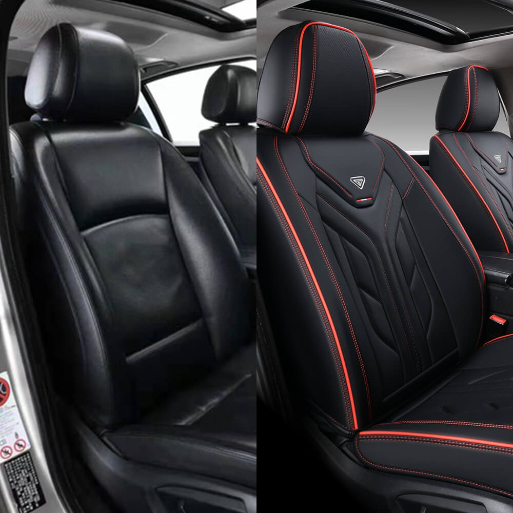 Coverado Quality Leatherette Front and Back Car Seat Covers Universal Fit Seat Protectors