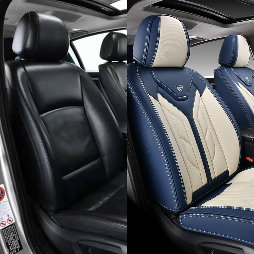 Coverado Quality Leatherette Front and Back Car Seat Covers Universal Fit Seat Protectors