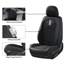Load image into Gallery viewer, Coverado 5 Seats Full Set Car Seat Covers Fabric & Leather Front and Back Auto Seat Protectors Universal Fit