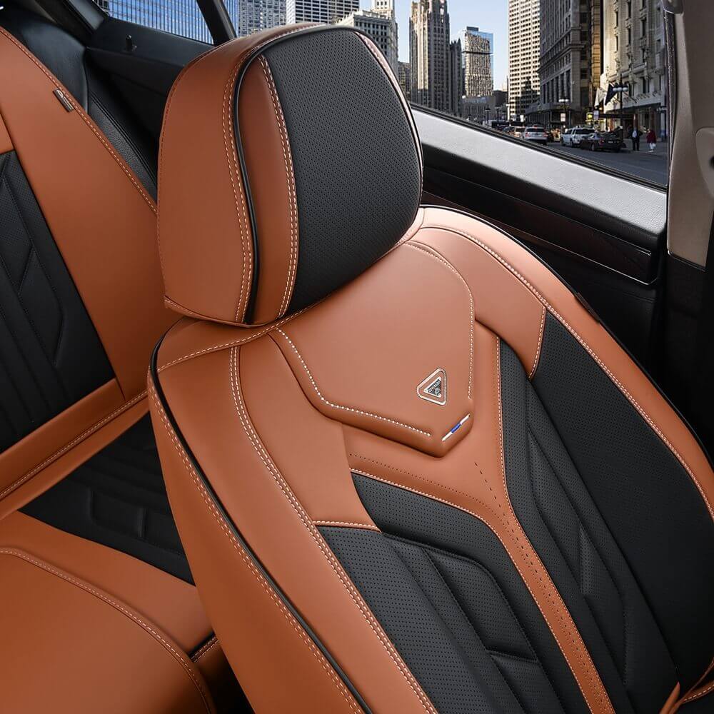 Coverado Quality Leatherette Front and Back Car Seat Covers Universal Fit Seat Protectors