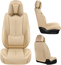 Load image into Gallery viewer, Coverado Full Set with Head Pillow Front and Back Seat Cover Set Faux Leather Waterproof Universal Fit