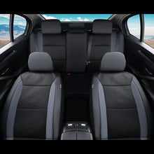 Load image into Gallery viewer, Coverado Front and Back PVC Seat Covers Faux Leather & Fabric Seat Protectors Universal Fit
