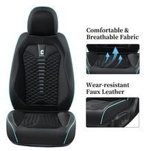 Load image into Gallery viewer, Coverado 5 Seats Full Set Car Seat Covers Fabric & Leather Front and Back Auto Seat Protectors Universal Fit