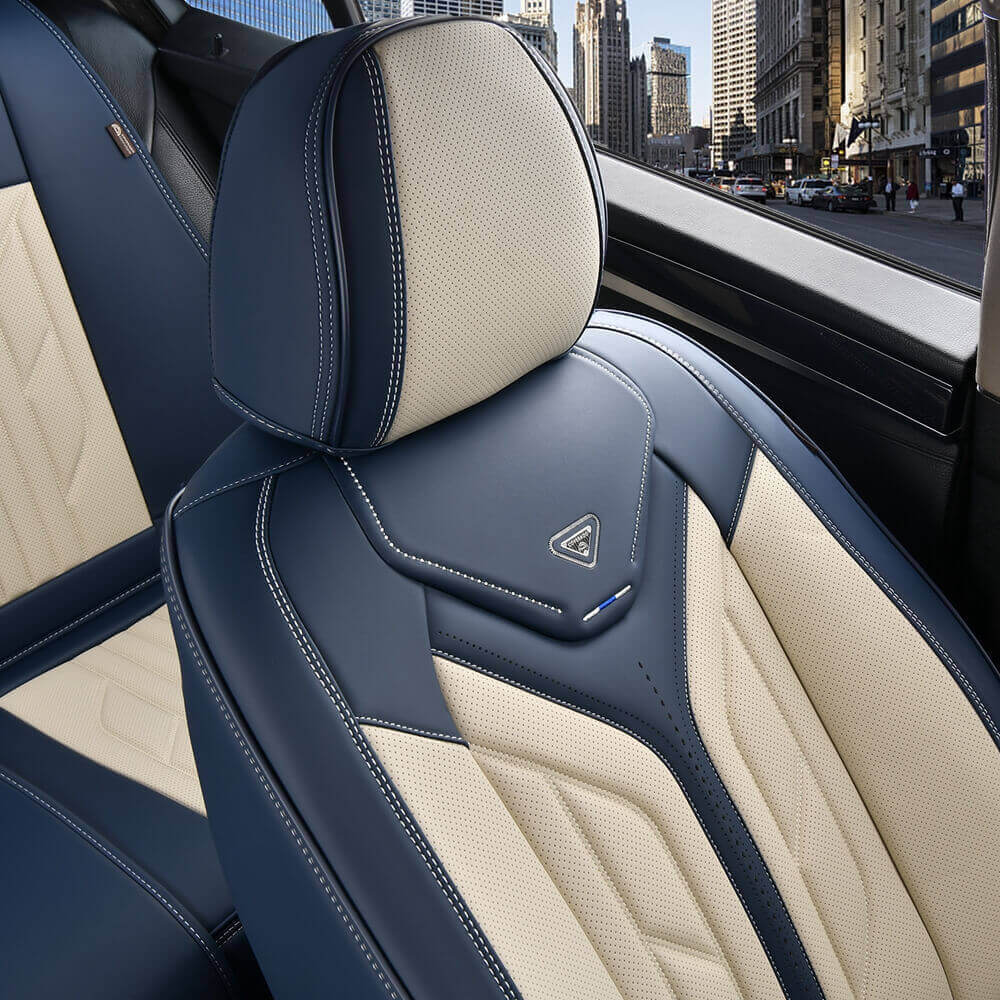 Coverado Quality Leatherette Front and Back Car Seat Covers Universal Fit Seat Protectors