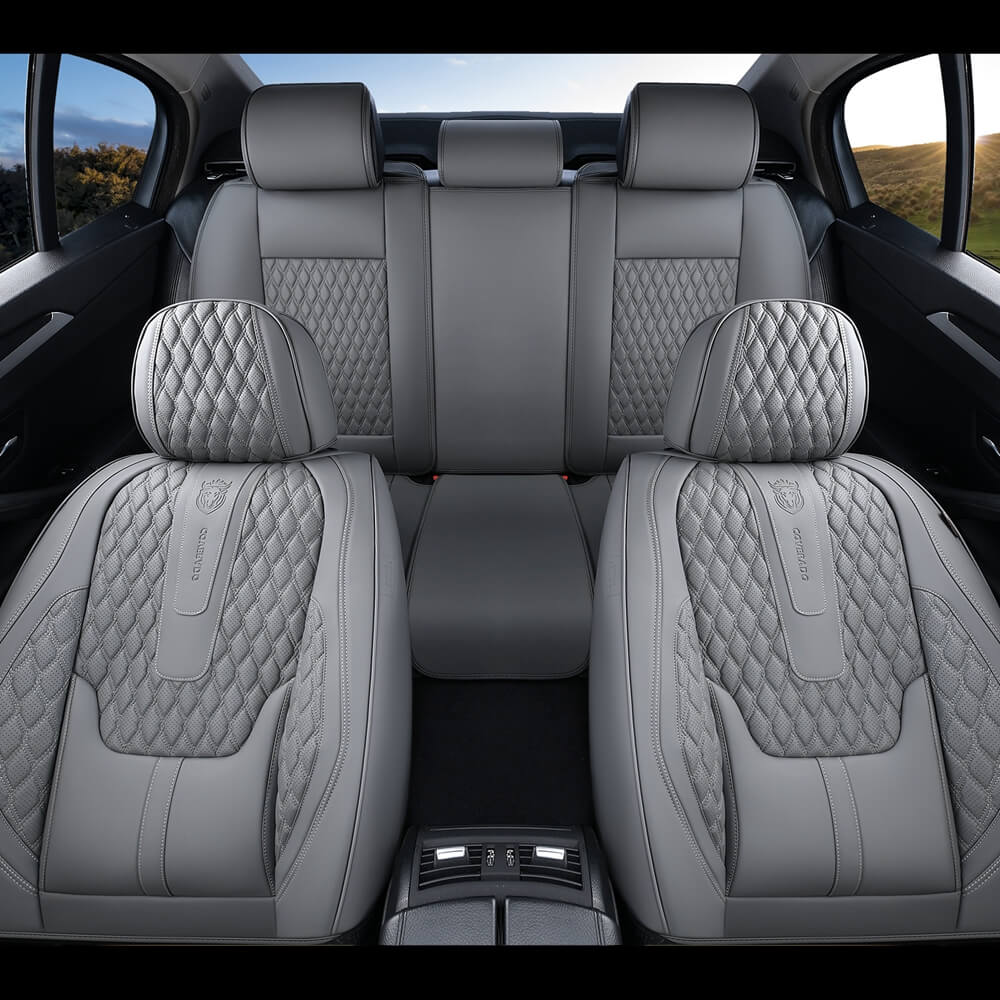 Coverado Front and Rear Car Seat Covers Universal Fit Premium Leather Water Resistant Driver Passenger Auto Seat Protectors Interior Covers