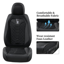 Load image into Gallery viewer, Coverado 5 Seats Full Set Car Seat Covers Fabric & Leather Front and Back Auto Seat Protectors Universal Fit