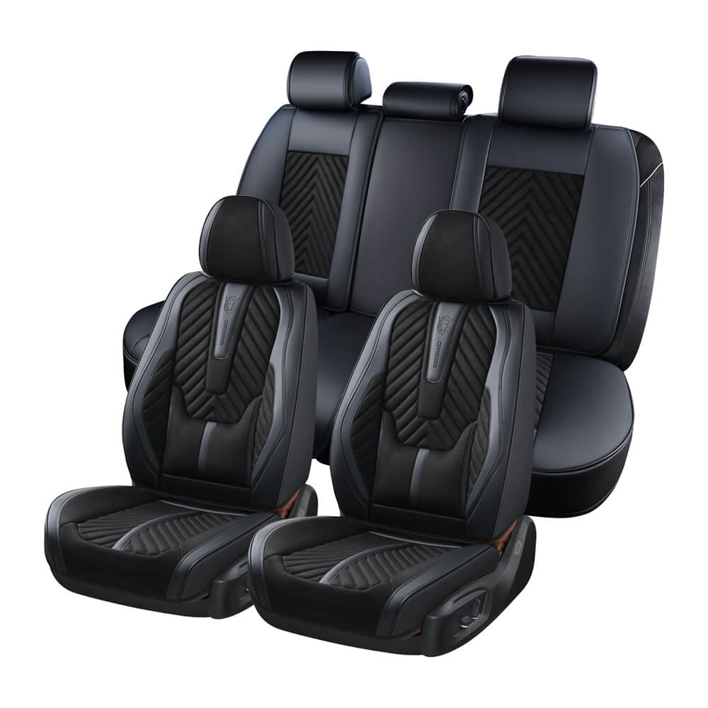 Coverado Vehicle Seat Covers, 5 Seats Full Set Gray Car Seat