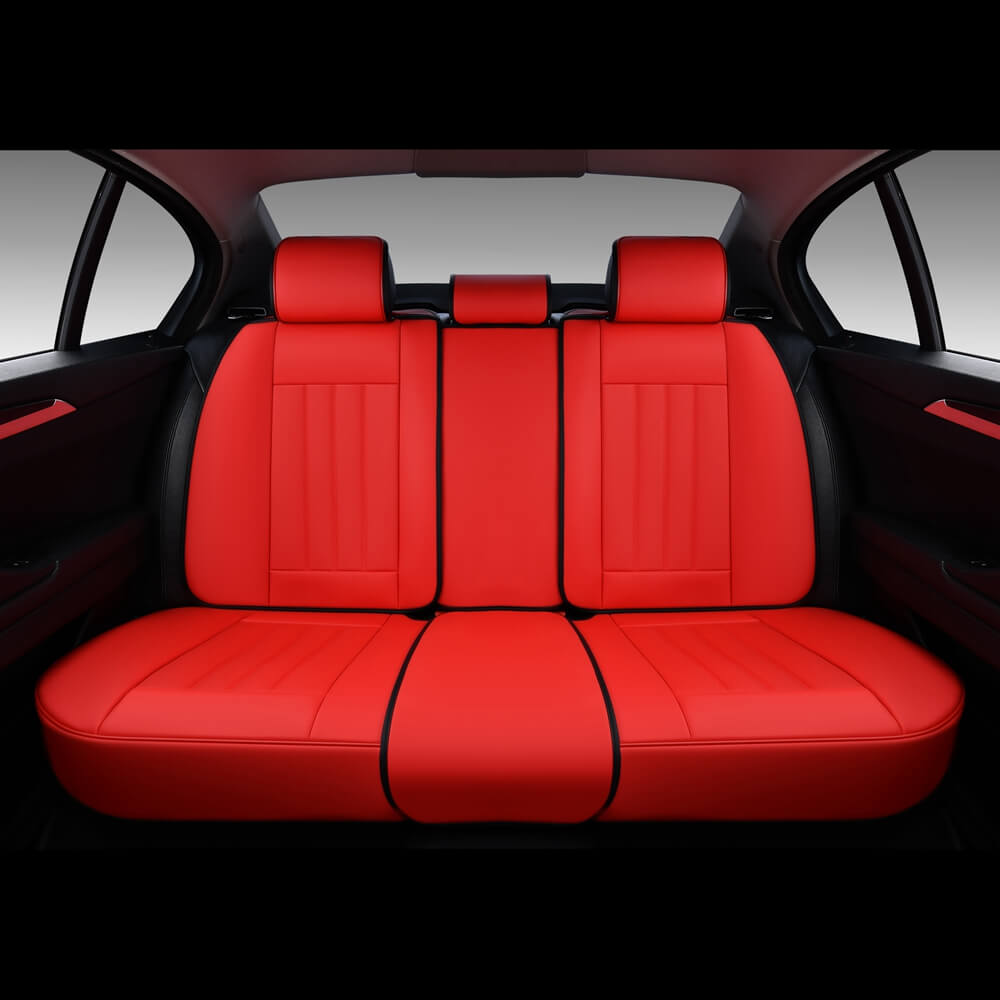 Coverado Full Set Seat Covers 5 Seats Front and Back Premium Faux Leather Seats Universal Fit