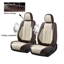 Load image into Gallery viewer, Coverado Front and Back Seat Covers Premium Leather Classic Contrast Color Water Resistant Auto Seat Protectors Universal Fit
