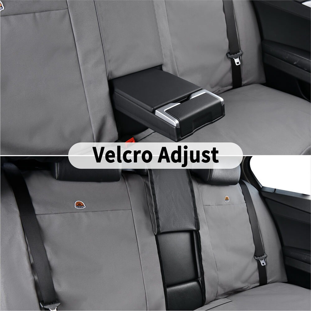 Coverado Canvas Front Rear Car Seat Covers Universal Fit Auto Seat Protectors for Kids & Dogs