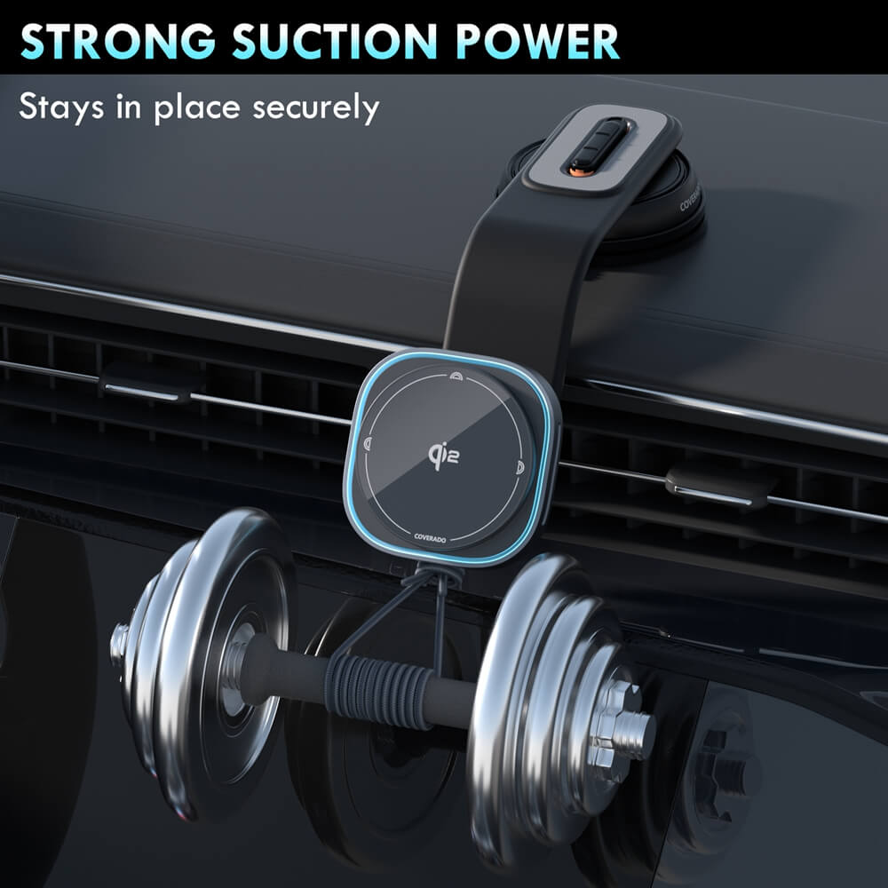 Coverado Car Wireless Charger Magnetic 15W Car Mount Fast Charging Phone Holder for iPhone 16 15 14 13 12