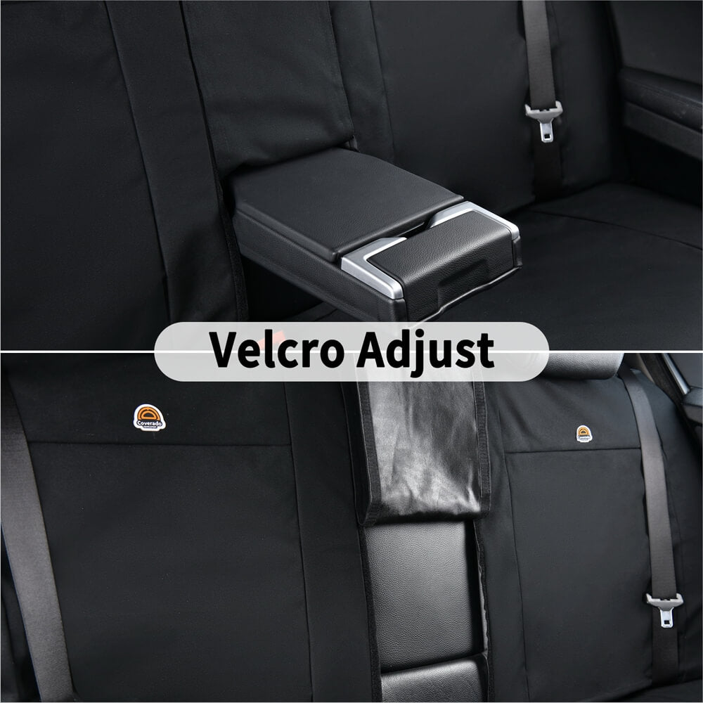 Coverado Canvas Front Rear Car Seat Covers Universal Fit Auto Seat Protectors for Kids & Dogs