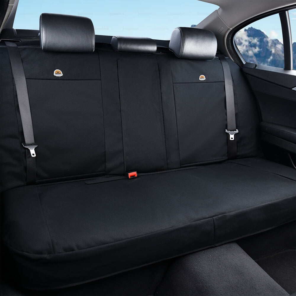 Coverado Back Bench Canvas Seat Covers for Cars Trucks SUV Auto Rear Seat Protectors for Kids & Dogs Universal Fit