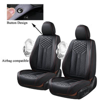 Load image into Gallery viewer, Coverado Front and Back Seat Covers Premium Leather Classic Contrast Color Water Resistant Auto Seat Protectors Universal Fit