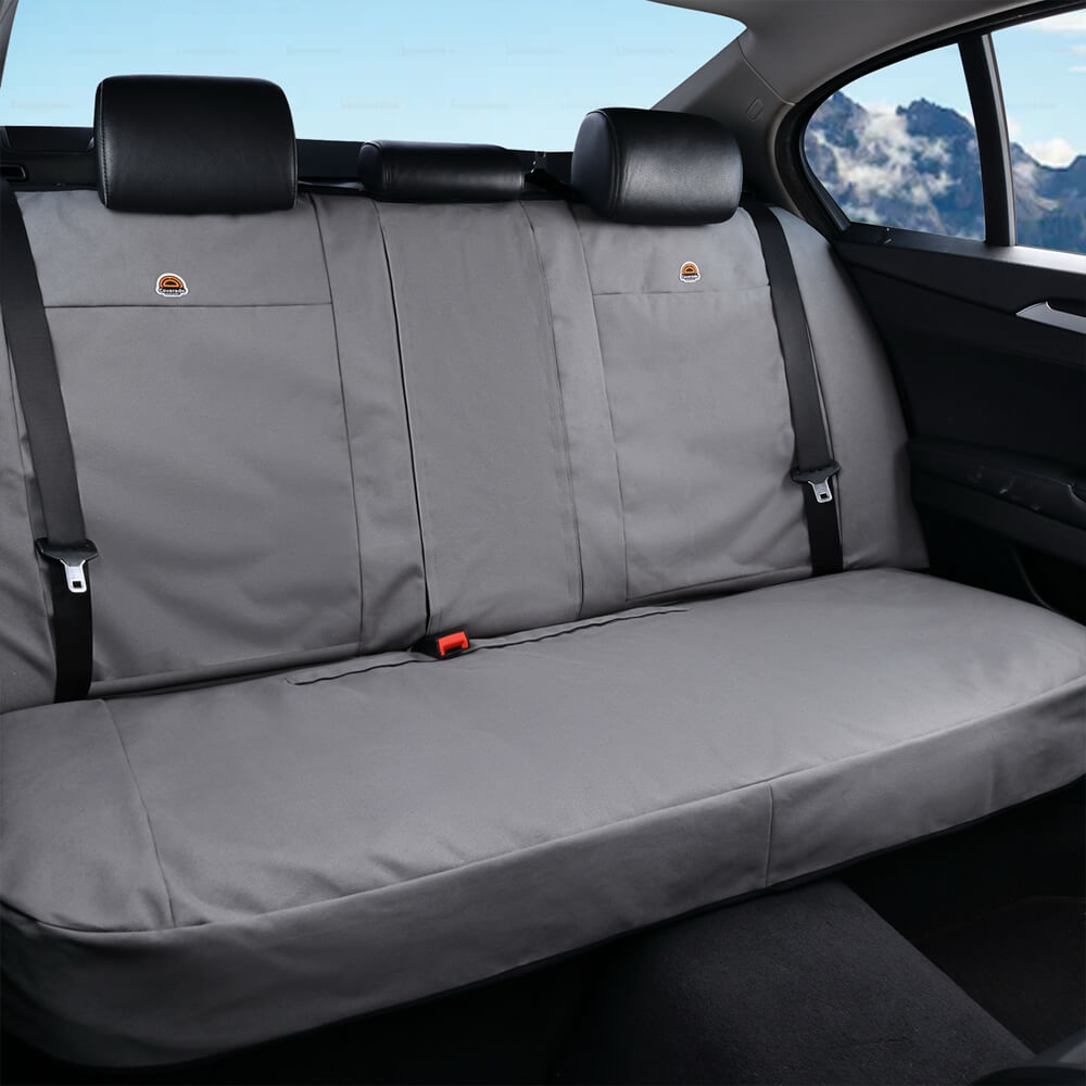 Coverado Back Bench Canvas Seat Covers for Cars Trucks SUV Auto Rear Seat Protectors for Kids & Dogs Universal Fit