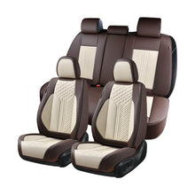 Load image into Gallery viewer, Coverado Front and Back Seat Covers Premium Leather Classic Contrast Color Water Resistant Auto Seat Protectors Universal Fit