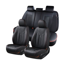 Load image into Gallery viewer, Coverado Front and Back Seat Covers Premium Leather Classic Contrast Color Water Resistant Auto Seat Protectors Universal Fit