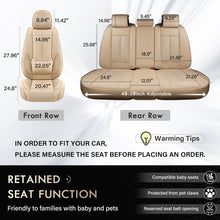 Load image into Gallery viewer, Coverado Beige Car Seat Covers for Driver and Passenger Leatherette Seat Protectors in Tan Color Comfortable Durable Auto Car Interior Covers Universal Fit