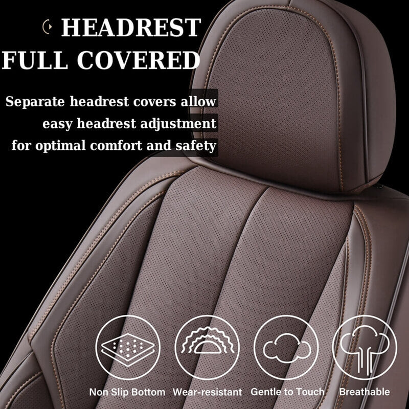 2 Seats Coverado Front Driver and Passenger Car Seat Covers Premium Leather Auto Seat Protectors Water Resistant Universal Fit