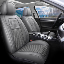 Load image into Gallery viewer, Coverado Front and Back Seat Covers  5 Seats Faux Leather & Woven Fabric Full Set Breathable Universal Fit