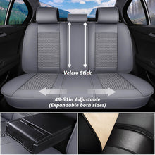 Load image into Gallery viewer, Coverado Front and Back Seat Covers  5 Seats Faux Leather & Woven Fabric Full Set Breathable Universal Fit