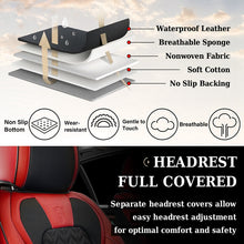 Load image into Gallery viewer, Coverado 5 Seats Car Seat Covers Front and Rear Seats Full Set Faux Leather Stylish Breathable Auto Protectors Universal Fit