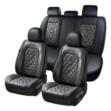 Coverado 5 Seats Front and Rear Seat Covers Faux Leather Full Set Quality Waterproof Universal Fit