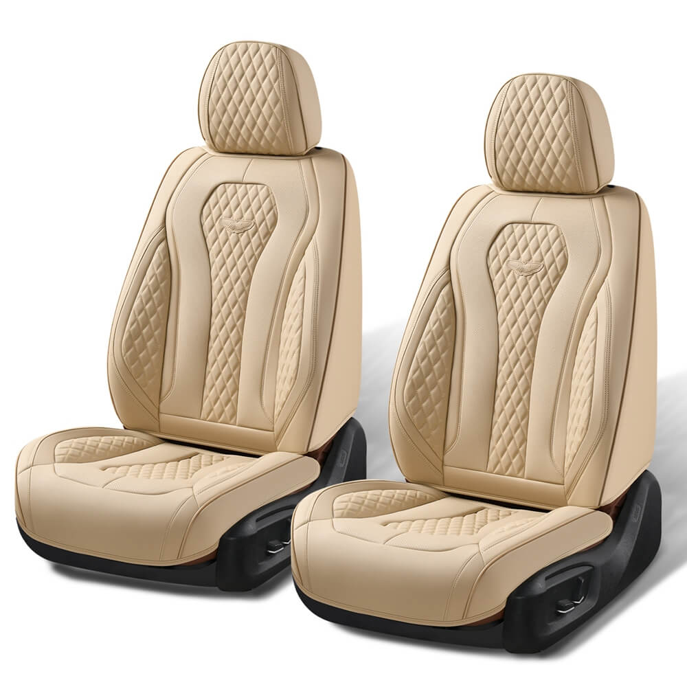 2 Seats Coverado Front Driver Passenger Premium Leather Front Car Seat Covers Water Resistant Luxury Auto Seat Protectors Universal Fit